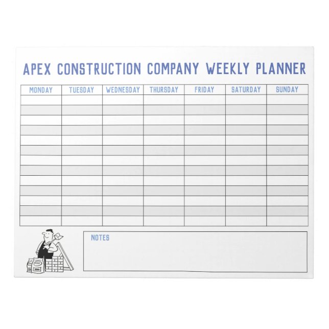 Bloc-note Builder Weekly Planner with Title to Personalise. (Devant)