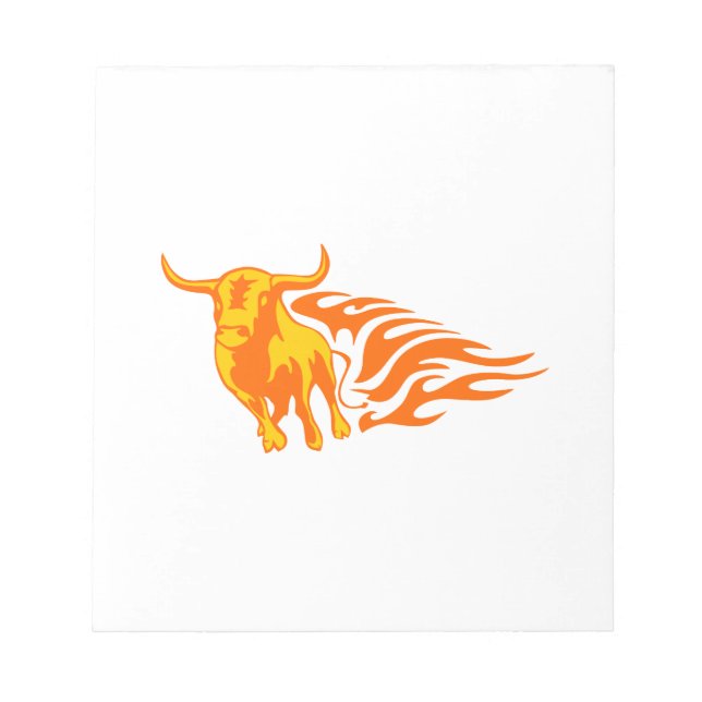 Bloc-note Bull dans les flammes (Devant)