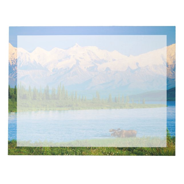 Bloc-note Bull moose in Wonder Lake (Devant)