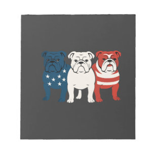 Bloc-note Bulldog 4 juillet amateur de chien Hommes femmes D
