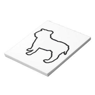 Bloc-note Bulldog Silhouette Blanche
