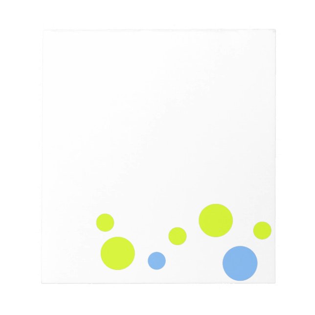 Bloc-note Bulles Jaunes Bleues Funky Heureuses (Devant)
