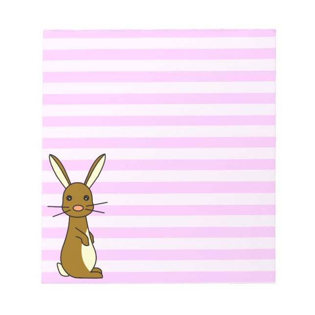 Bloc-note Bunbun - Joli lapin rosé raypes (Devant)