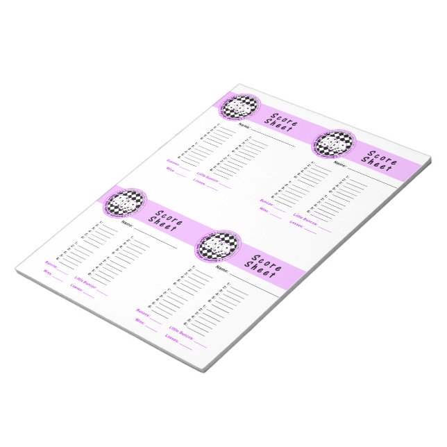 Bloc-note Bunco Chicks Roll with it Score Card Purple - 160 (Incliné)
