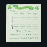 Bloc-note Bunco Lucky Roll Score Pad Marche Saint Patricks<br><div class="desc">La chance du rouleau ! Que la chance des Irlandais soit avec vous à votre Bunco de la Saint Patricks Day sur le thème de mars. Le bloc-notes vert comporte un shamrock et les mots Good Luck. Texte vert et arrière - plan vert. Facile à marquer Bunco feuille de score...</div>