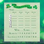Bloc-note Bunco Lucky Roll Score Pad Marche Saint Patricks<br><div class="desc">La chance du rouleau ! Que la chance des Irlandais soit avec vous à votre Bunco de la Saint Patricks Day sur le thème de mars. Le bloc-notes vert comporte un shamrock et les mots Good Luck. Texte vert et arrière - plan vert. Facile à marquer Bunco feuille de score...</div>