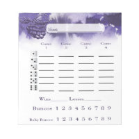 Bunco Score Carte Score Pad Vin Aquarelle violet