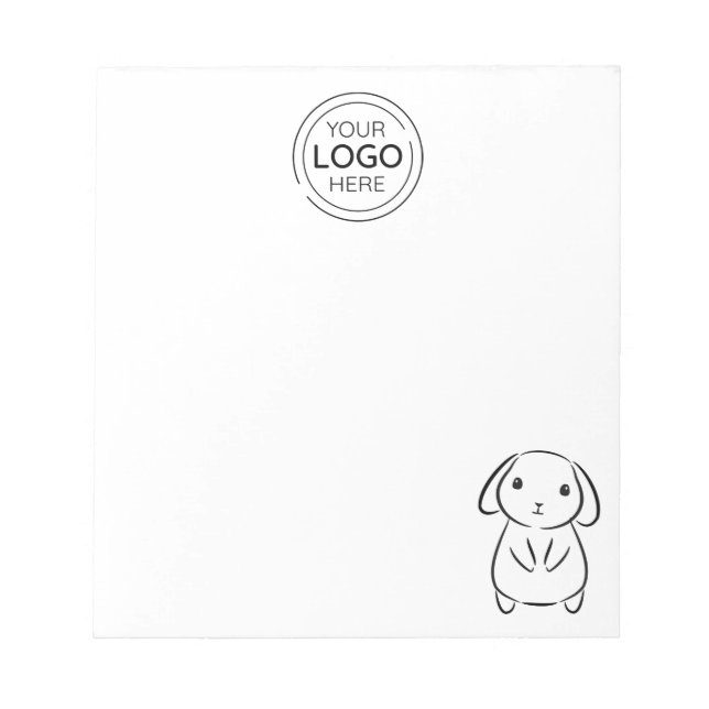 Bloc-note Bunny du logo d'entreprise personnalisé (Devant)