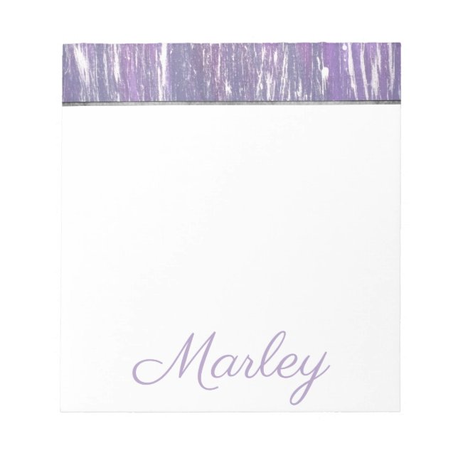 Bloc-note Bureau de la prune | Pinceau d'argent violet (Devant)