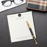 Bloc-note Bureau de l'avocat élégant professionnel personnal<br><div class="desc">Magnifique avocat au bureau de droit simple élégant bloc-notes modèle avec une balance de justice et de lauriers faux or logo et script personnalisé sur un arrière - plan blanc cassé avec un cadre solide en faux cuir noir (IMPRIMÉ). Personnalisez-le avec vos informations ! Convient pour les affaires juridiques, notaires,...</div>