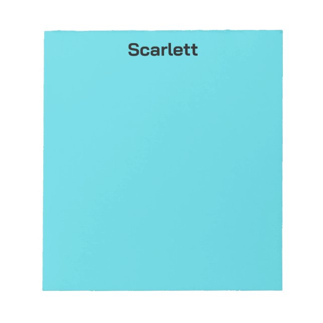Bloc-note Bureau de nom personnalisé couleur sarcelle pastel (Devant)