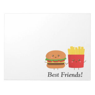 Bloc-note Burger et frites mignons, Meilleurs amis
