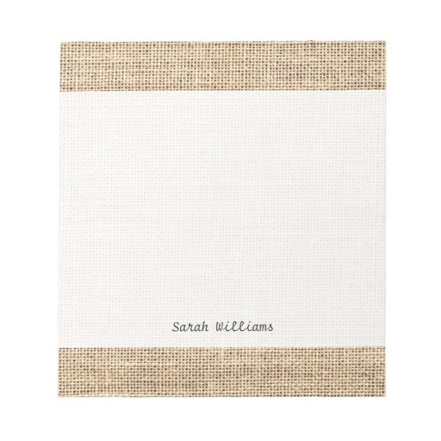 Bloc-note Burlap Vintage rustique (Devant)