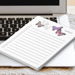 Bloc-note Butterfly Purple and Grey Personalized Checklist<br><div class="desc">Chic and feminine to-do-list pads, which you can personalize with your name. The design features pretty butterflies at the top with "to do list" lettered in script typography. It has a pink purple and grey color palette and the check boxes and lines help keep your notes in order. Please browse...</div>
