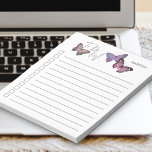 Bloc-note Butterfly Purple and Grey Personalized Checklist<br><div class="desc">Chic and feminine to-do-list pads, which you can personalize with your name. The design features pretty butterflies at the top with "to do list" lettered in script typography. It has a pink purple and grey color palette and the check boxes and lines help keep your notes in order. Please browse...</div>