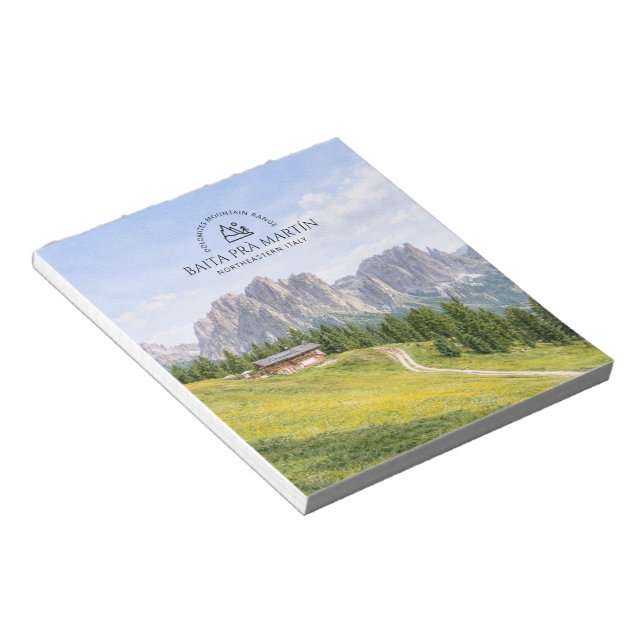 Bloc-note Cabane alpine dans les Dolomites, paysage naturel  (Incliné)