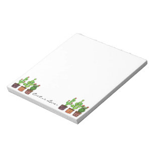 Bloc-note Cactus mignon d'aquarelle dans des pots