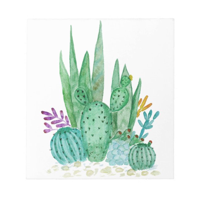 Bloc-note Cactus, watercolor (Devant)