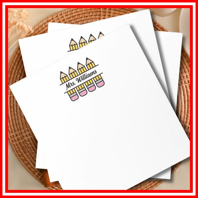 Bloc-note Cadeau Crayon Enseignant Remerciement Rentrée Scol (Créateur téléchargé)