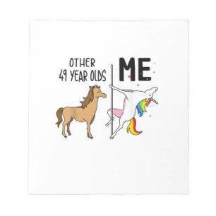 Bloc-note Cadeau d'anniversaire d'autres licornes de 49 ans