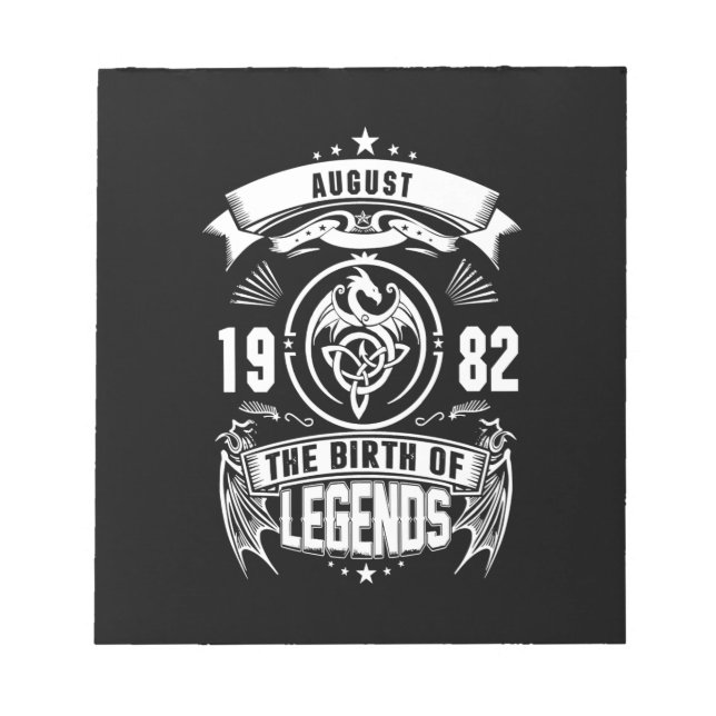 Bloc-note Cadeau d'août | 1982 La Naissance Des Légendes (Devant)