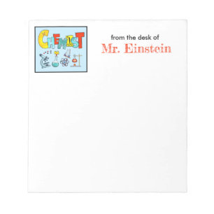 Bloc-note Cadeau d'appréciation de l'enseignant chimiste per