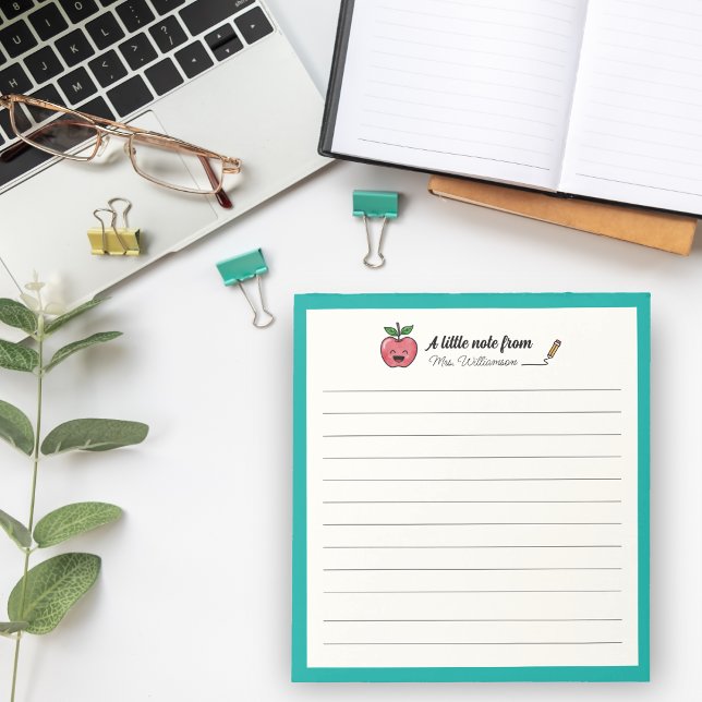 Bloc-note Cadeau d'appréciation pour enseignant avec Apple P (Créateur téléchargé)
