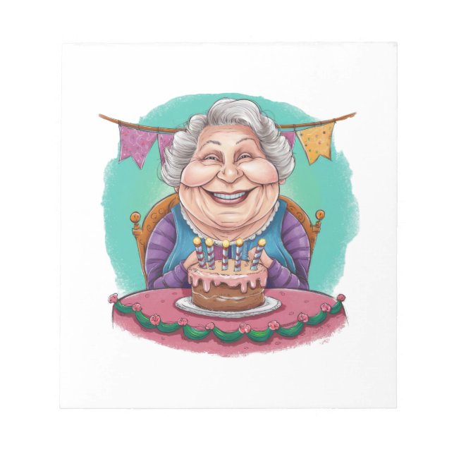 Bloc-note Cadeau de gâteau d'anniversaire de grand-mère mign (Devant)