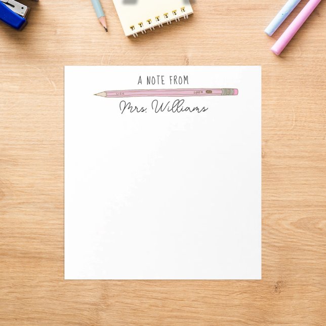 Bloc-note Cadeau de l'enseignant personnalisé Illustré crayo (Créateur téléchargé)