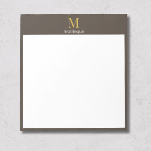 Bloc-note Cadeau de luxe personnalisé au nom Monogramme Or T