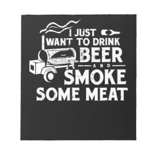 Bloc-note Cadeau de maître de fumage BBQ Boire Bière Viande 