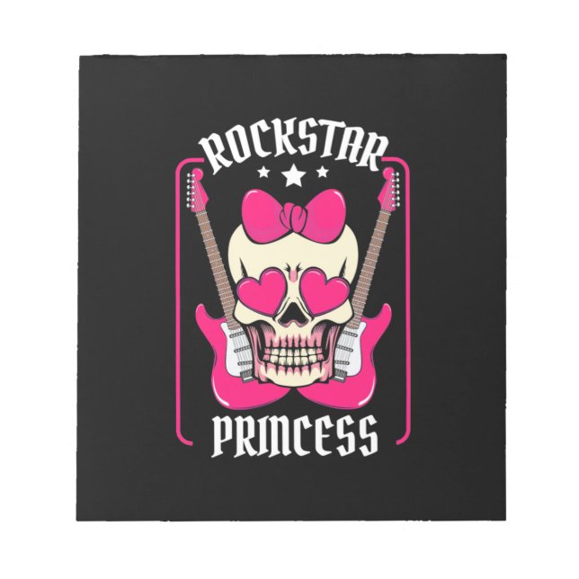 Bloc-note Cadeau de Noël | Crâne de Princesse Rockstar (Devant)