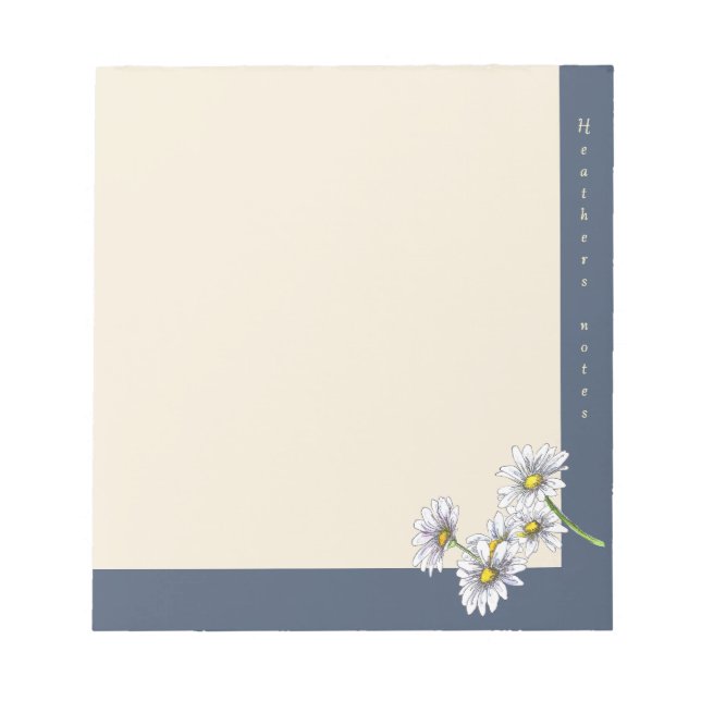 Bloc-note Cadeau de Noël Fleur de Daisy Aquarelle Boho (Devant)