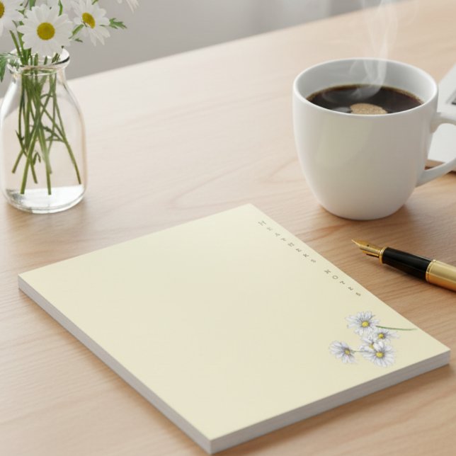 Bloc-note Cadeau de Noël Fleur de Daisy Aquarelle Boho (Créateur téléchargé)