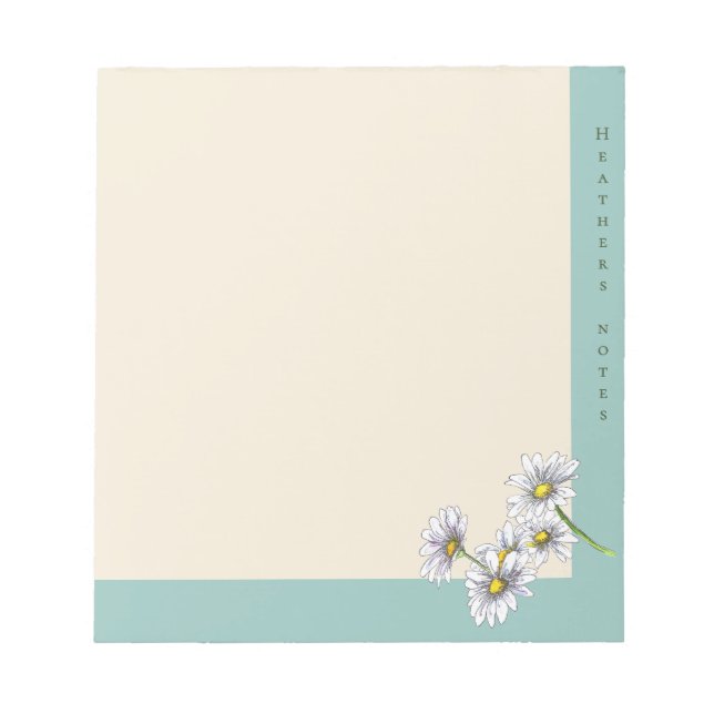 Bloc-note Cadeau de Noël Fleur de Daisy Aquarelle Boho (Devant)