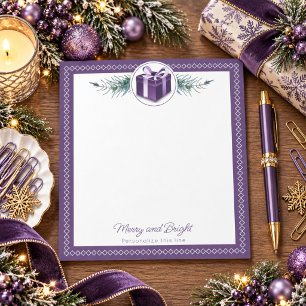 Bloc-note Cadeau de Noël Violet Personnalisé