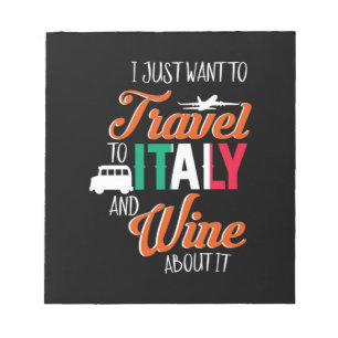 Bloc-note Cadeau de Noël   Voyage En Italie Et Le Vin À Pr