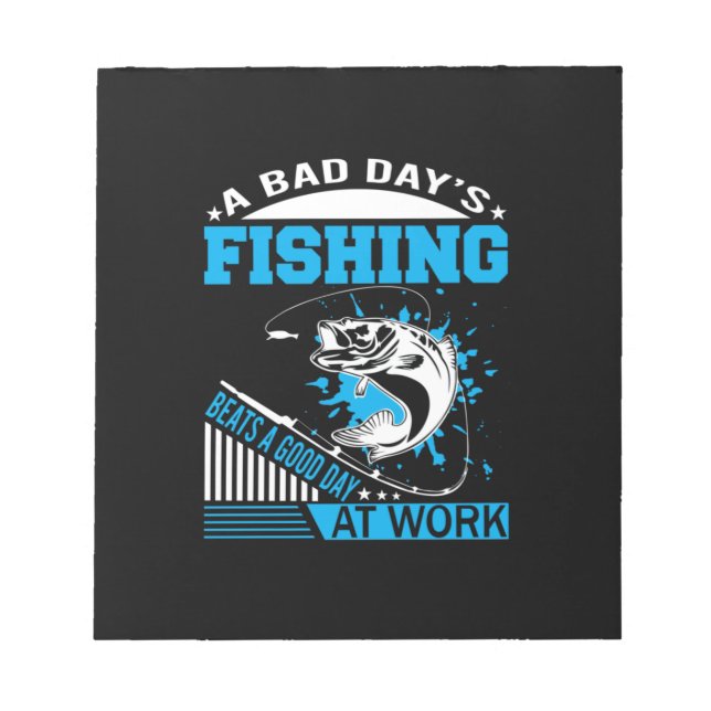 Bloc-note Cadeau De Pêche Un Bon Jour Pêche (Devant)