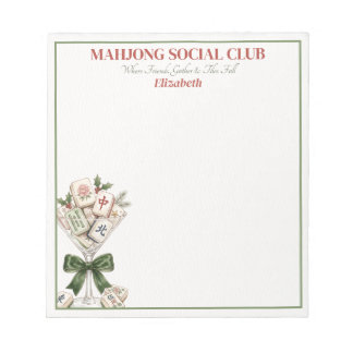 Bloc-note Cadeau de soirée de jeu du club social de Mahjong