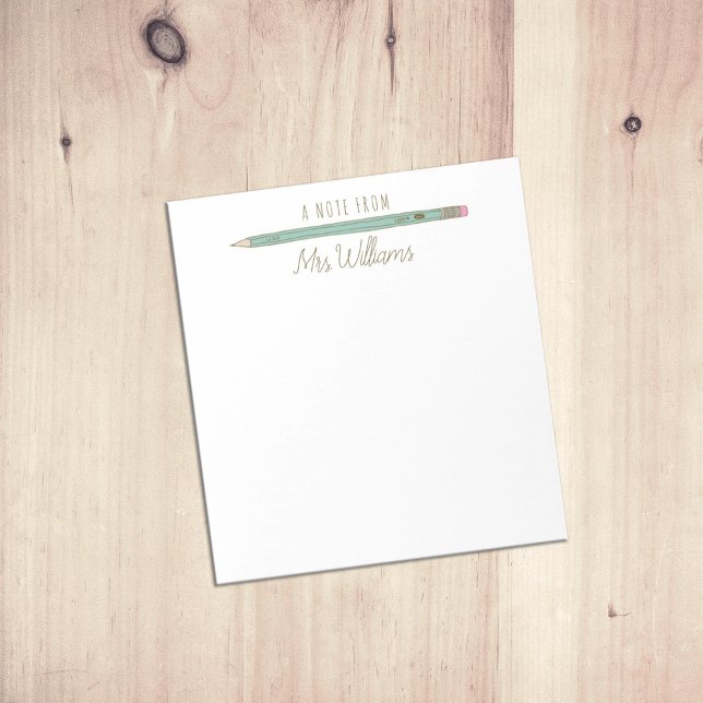 Bloc-note Cadeau enseignant personnalisé crayon illustré (Créateur téléchargé)