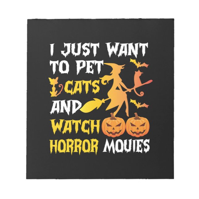 Bloc-note Cadeau Halloween | Je Veux Juste Pet Chats Anniver (Devant)