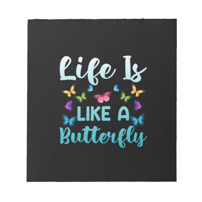 Bloc-note Cadeau Papillon | La Vie Est Comme Un Papillon (Devant)