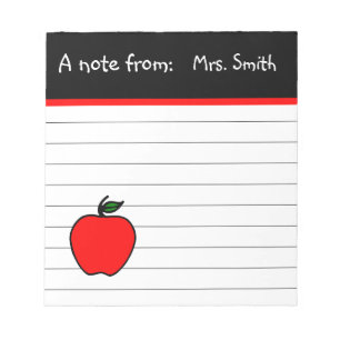 Bloc-note Cadeau personnalisé de l'enseignant Apple Notepad