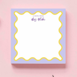 Bloc-note Cadeau Personnalisé pour Enseignant Jaune Violet