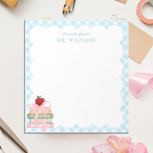 Bloc-note Cadeau personnalisé pour enseignant livres aquarel