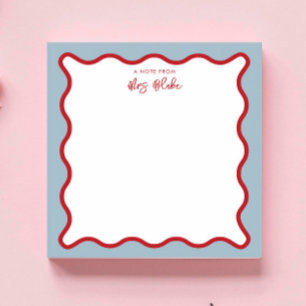 Bloc-note Cadeau Personnalisé pour Enseignant Rose Bleu Ondu
