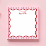 Bloc-note Cadeau personnalisé pour professeur vague rose rou<br><div class="desc">Cadeau idéal pour les enseignants,  avec une bordure ondulée rouge et rose.
Pour une personnalisation plus avancée de ce design,  par exemple en changeant la disposition,  la police ou la taille du texte,  veuillez cliquer sur le bouton "PERSONNALISER" ci-dessus. N'hésitez pas à me contacter pour toute question !</div>