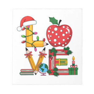 Bloc-note Cadeau pour Enseignant Crayon Apple Livres d'Amo