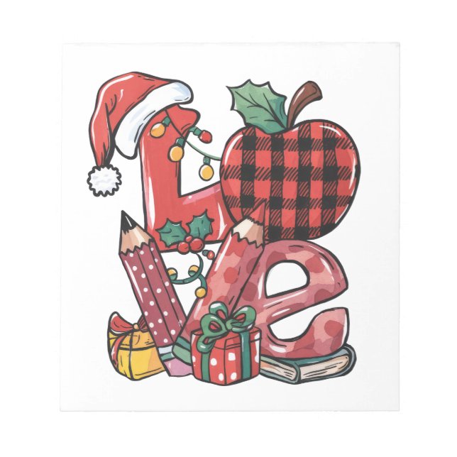 Bloc-note Cadeau pour Enseignant | Joyeux Noël Amour (Devant)