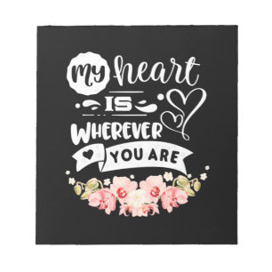 Bloc-note Cadeaux de mariage Mon coeur où que vous soyez